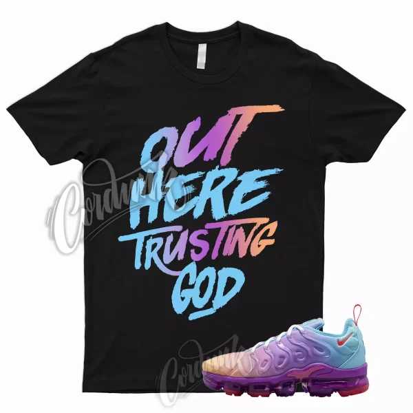 TG T Shirt for Air VaporMax Plus Multi Gradient Multicolor Peach Purple Blue 1 Jezsport.com