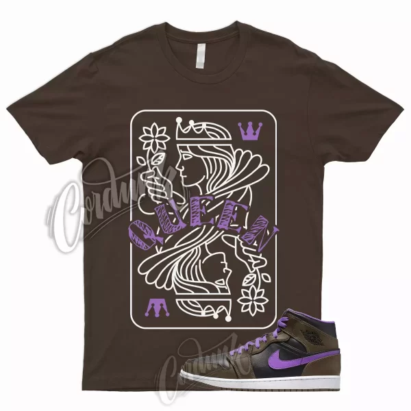 QUEEN T Shirt for AJ1 1 Black Mid Palomino Wild Berry Jordan Brown To Match Low Jezsport.com