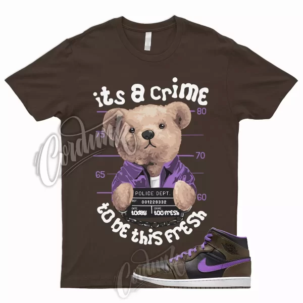 CRIME T Shirt for AJ1 1 Black Mid Palomino Wild Berry Jordan Brown To Match Low Jezsport.com