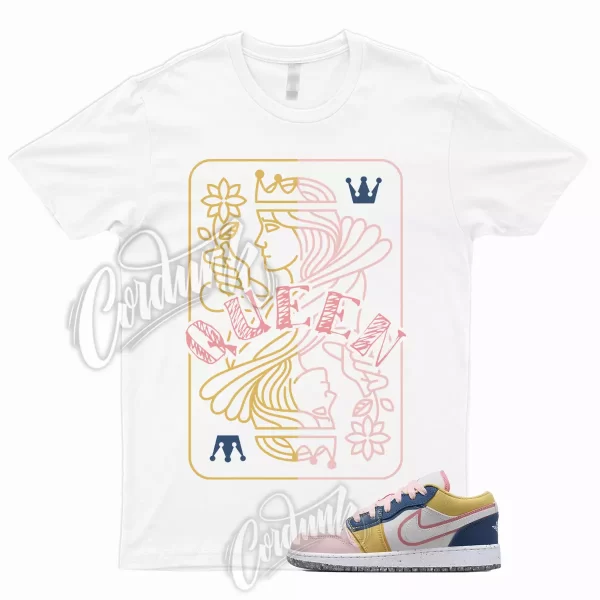 QUEEN T Shirt for 1 Low SE GS Multi Color Canvas French Blue Coral Chalk Match Jezsport.com