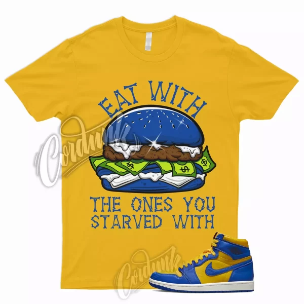 EAT T Shirt to Match 1 Reverse Laney High Varsity Maize Game Royal Jordan Dunk Jezsport.com