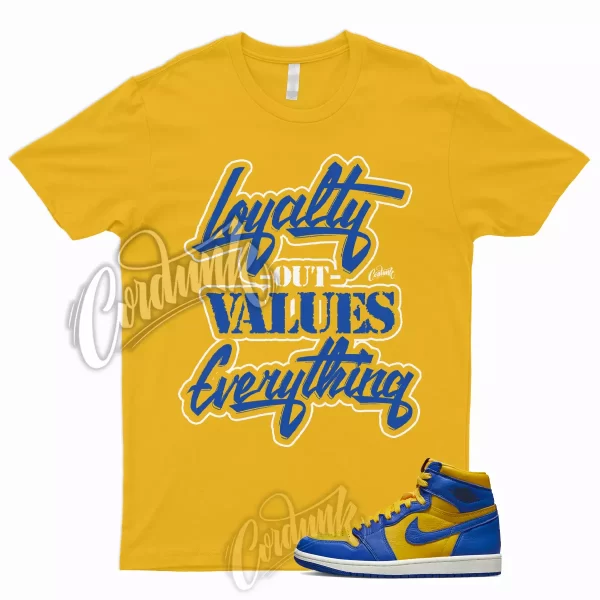 LYLTY T Shirt to Match 1 Reverse Laney High Varsity Maize Game Royal Jordan Dunk Jezsport.com