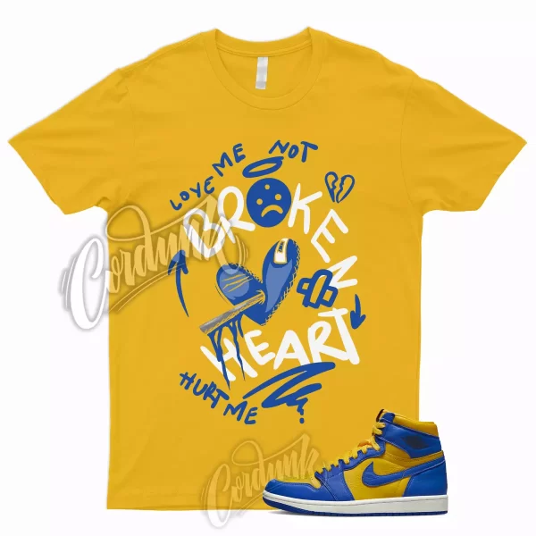 BROKEN T Shirt to Match 1 Reverse Laney High Varsity Maize Game Royal JordanDunk Jezsport.com