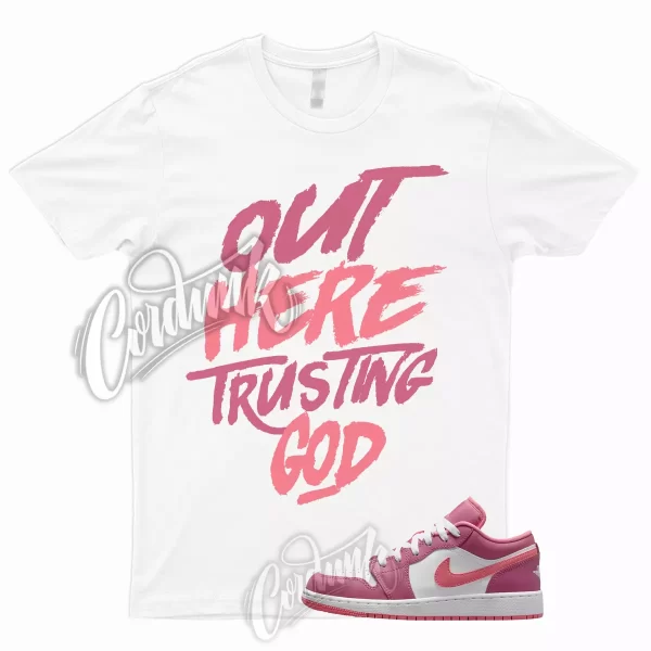 TG T Shirt to Match 1 Low GS Desert Berry Coral Chalk White Wild Pink WMNS Jezsport.com