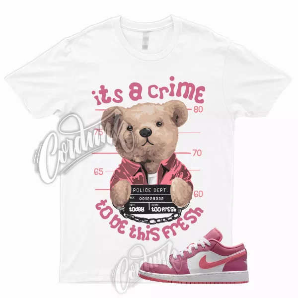 CRIME T Shirt to Match 1 Low GS Desert Berry Coral Chalk White Wild Pink WMNS Jezsport.com