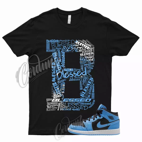 BLESSED T Shirt to Match 1 Mid GS University Blue UNC Powder Carolina 6 High Low Jezsport.com