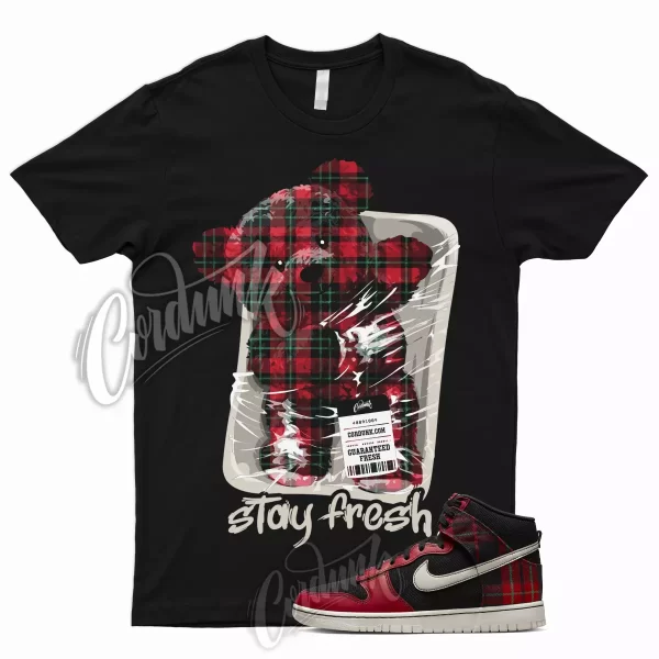 STAY T Shirt to Match Dunk High Plaid Tartan University Red Stadium Green Ivory Jezsport.com