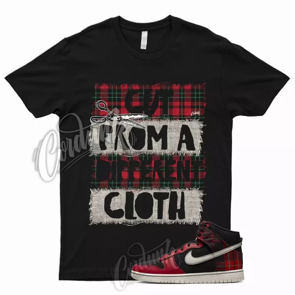 CUT T Shirt to Match Dunk High Plaid Tartan University Red Stadium Green Ivory Jezsport.com