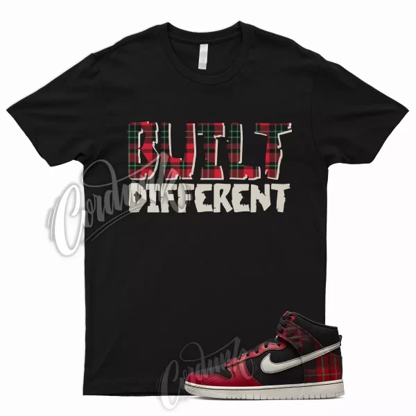 BUILT T Shirt to Match Dunk High Plaid Tartan University Red Stadium Green Ivory Jezsport.com