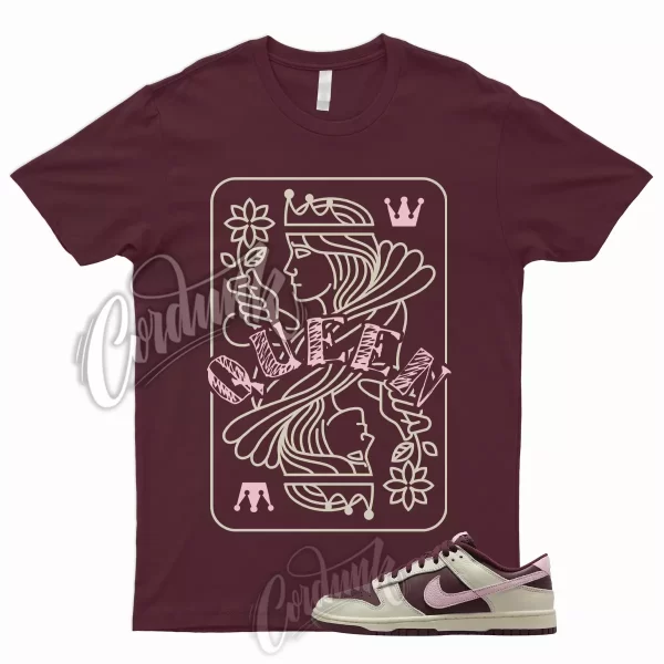 QUEEN T Shirt to Match Dunk Low Valentines Day Pale Ivory Medium Soft Pink Night Jezsport.com