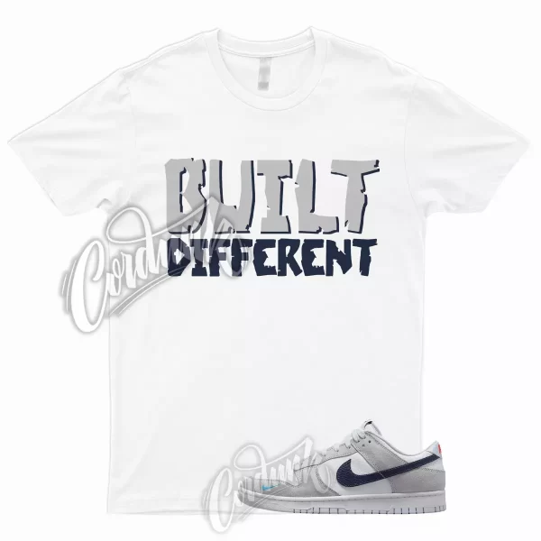 BUILT T Shirt to Match Dunk Low White Grey Navy Aqua Red Mini Georgetown 3 Jezsport.com