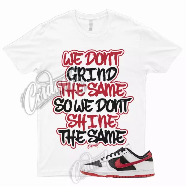 GRIND T Shirt to Match Dunk Low White Black University Red Bred Gym Varsity Jezsport.com