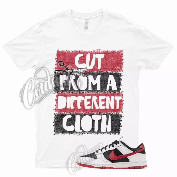 CUT T Shirt to Match Dunk Low White Black University Red Bred Gym Varsity 1 Jezsport.com