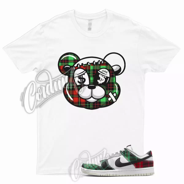 STITCH Shirt for Dunk Low Tartan Plaid University Red Stadium Green Grey Silver Jezsport.com