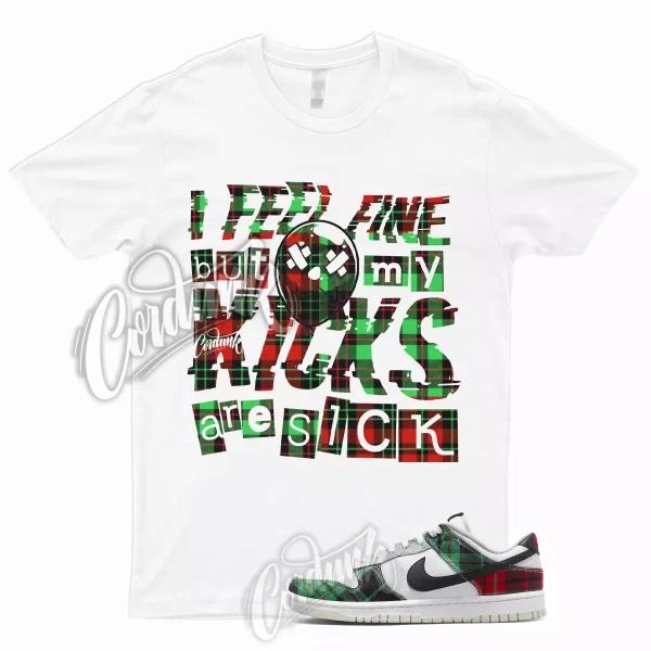 SICK V2 Shirt for Dunk Low Tartan Plaid University Red Stadium Green Grey Silver Jezsport.com