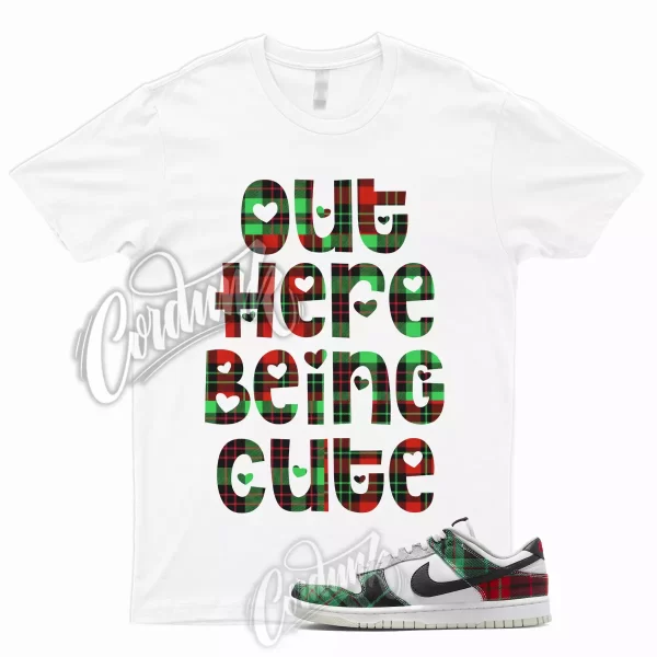 CUTE T Shirt for Dunk Low Tartan Plaid University Red Stadium Green Grey Silver Jezsport.com