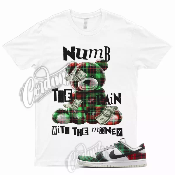 NUMB T Shirt for Dunk Low Tartan Plaid University Red Stadium Green Grey Silver Jezsport.com