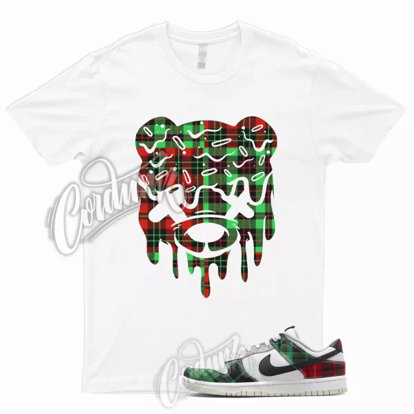 DRIPPY Shirt for Dunk Low Tartan Plaid University Red Stadium Green Grey Silver Jezsport.com