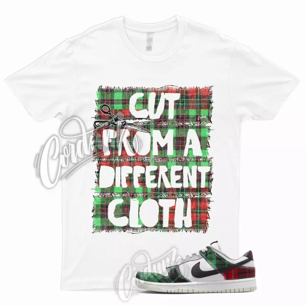 CUT T Shirt for Dunk Low Tartan Plaid University Red Stadium Green Grey Silver Jezsport.com