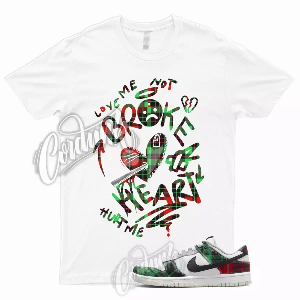 BROKEN Shirt for Dunk Low Tartan Plaid University Red Stadium Green Grey Silver Jezsport.com