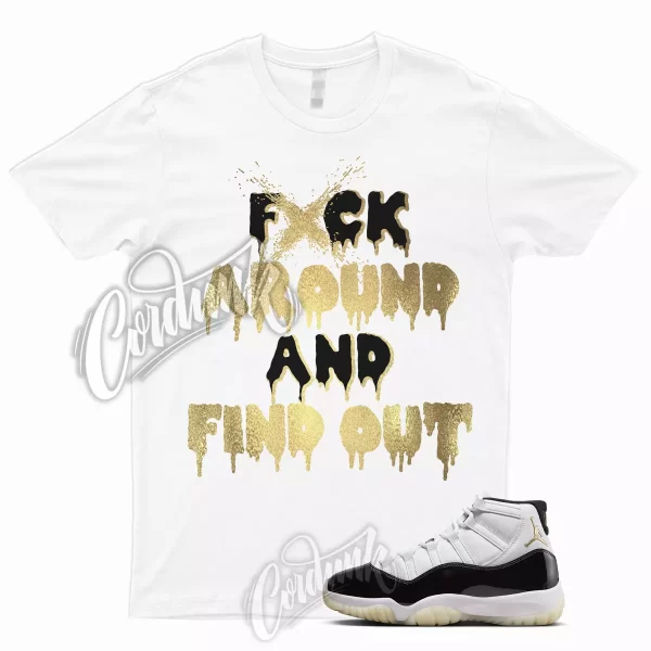 FAFO T Shirt for 11 DMP Defining Moments Gratitude 2023 Metallic Gold 1 Retro Jezsport.com