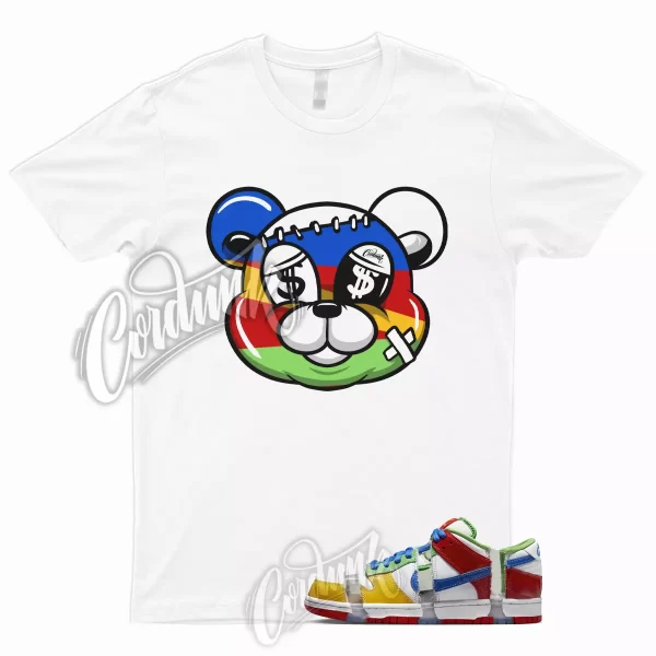 STITCH for Dunk Low SB Sandy Hyper Royal Green Red Multicolor T Shirt Match Jezsport.com