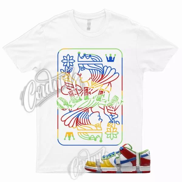 QUEEN T for Dunk Low SB Sandy Hyper Royal Mean Green Red Multicolor T Shirt Jezsport.com