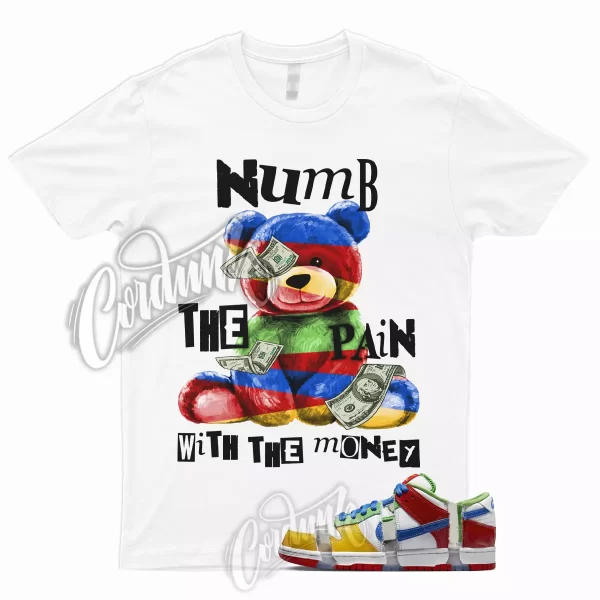 NUMB T for Dunk Low SB Sandy Hyper Royal Mean Green Red Multicolor T Shirt Jezsport.com