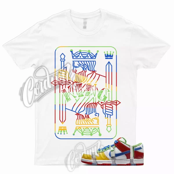 KING for Dunk Low SB Sandy Hyper Royal Green Red Multicolor T Shirt Match Jezsport.com