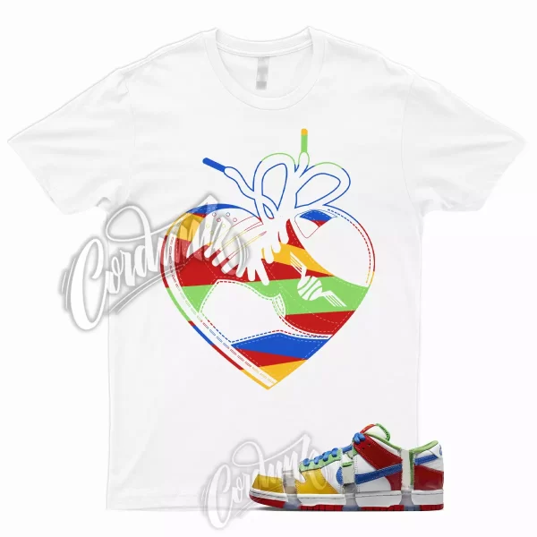 HEART for Dunk Low SB Sandy Hyper Royal Green Red Multicolor T Shirt Match Jezsport.com