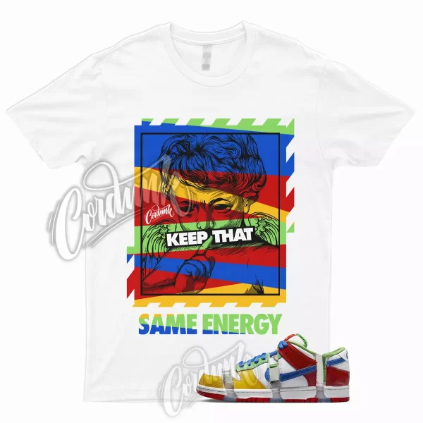 ENERGY for Dunk Low SB Sandy Hyper Royal Green Red Multicolor T Shirt Match Jezsport.com