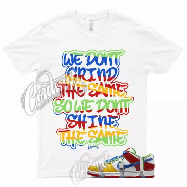 GRIND for Dunk Low SB Sandy Hyper Royal Green Red Multicolor T Shirt Match Jezsport.com