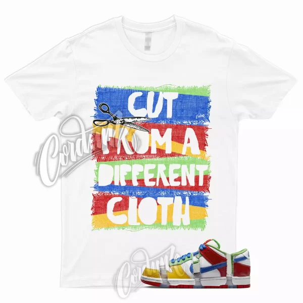 CUT for Dunk Low SB Sandy Hyper Royal Green Red Multicolor T Shirt To Match Jezsport.com