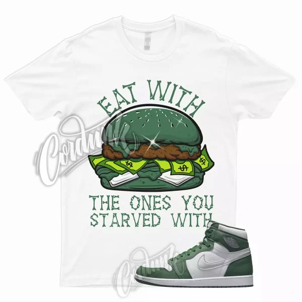 EAT T for 1 Retro Gorge Green High Metallic Silver White Shirt To Match Pine Jezsport.com