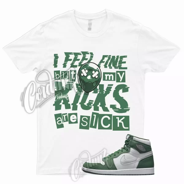 SICK T for 1 Retro Gorge Green High Metallic Silver White Shirt To Match Pine Jezsport.com