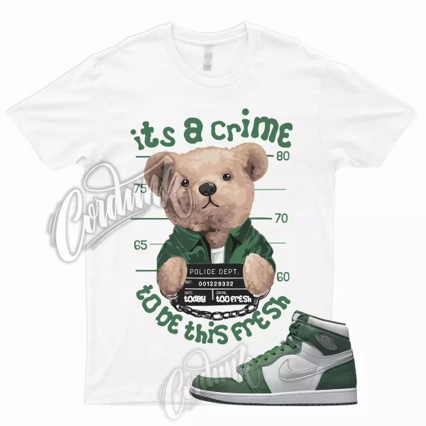 CRIME T for 1 Retro Gorge Green High Metallic Silver White Shirt To Match Pine Jezsport.com