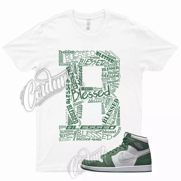 BLESSED T for 1 Retro Gorge Green High Metallic Silver White Shirt To Match Pine Jezsport.com