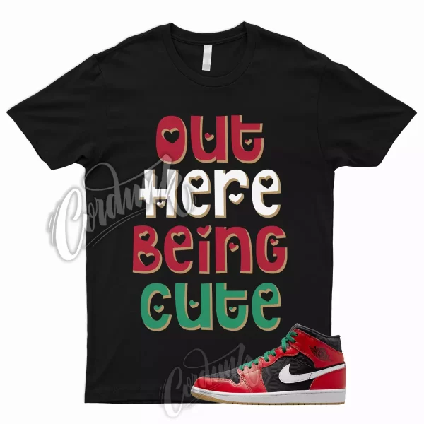 CUTE T for 1 Mid Christmas Black Fire Red White Malachite Dunk Shirt To Match Jezsport.com