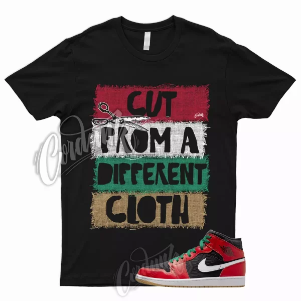 CUT T for 1 Mid Christmas Black Fire Red White Malachite Dunk Shirt To Match Jezsport.com