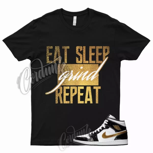 REPEAT T Shirt for 1 Mid Patent Black White Metallic Gold NRG Top 3 Dunk High Jezsport.com