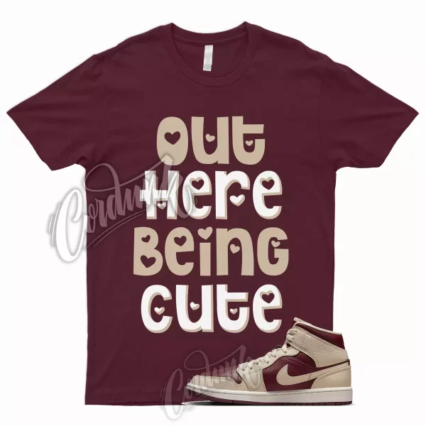 CUTE T for 1 Mid Split Beach Cherrywood Red Beach Burgundy Shirt To Match Dunk Jezsport.com