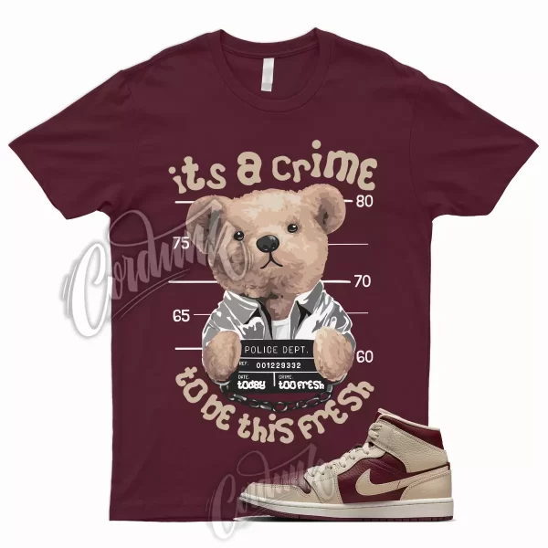 CRIME T for 1 Mid Split Beach Cherrywood Red Beach Burgundy Shirt To Match Dunk Jezsport.com