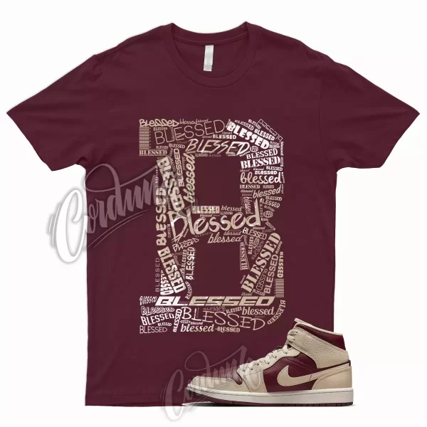 BLESSED for 1 Mid Split Beach Cherrywood Red Beach Burgundy Shirt To Match Dunk Jezsport.com