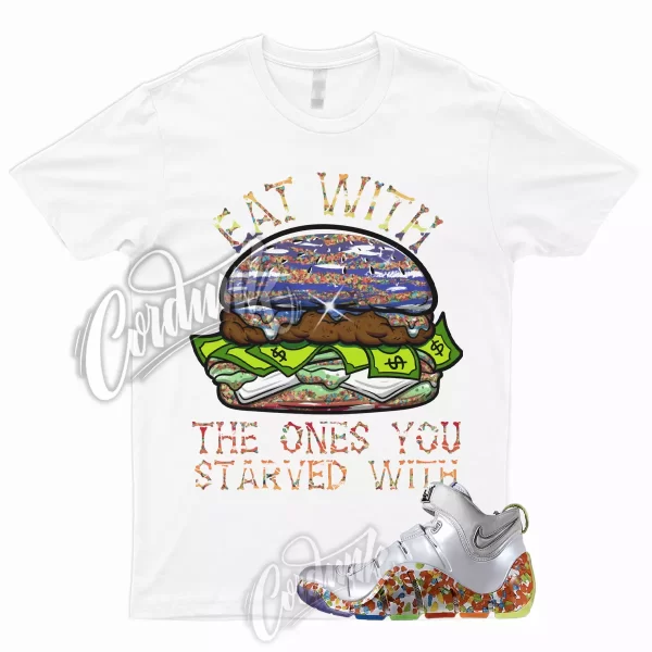 EAT T for Lebron 4 Fruity Red Green Varsity Purple Pebbles Shirt To Match Dunk Jezsport.com