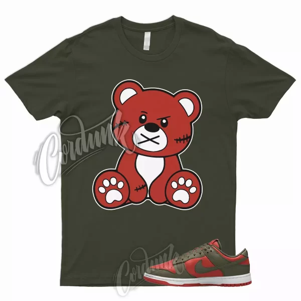 BEAR T Shirt to Match Dunk Low Mystic Red Olive Cargo Khaki Rough Green Mid High Jezsport.com