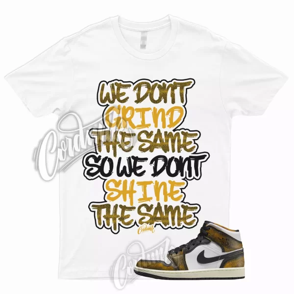 GRIND T for 1 Mid Wear Away White Black Orange Shirt To Match AJ1 Taxi Pollen Jezsport.com