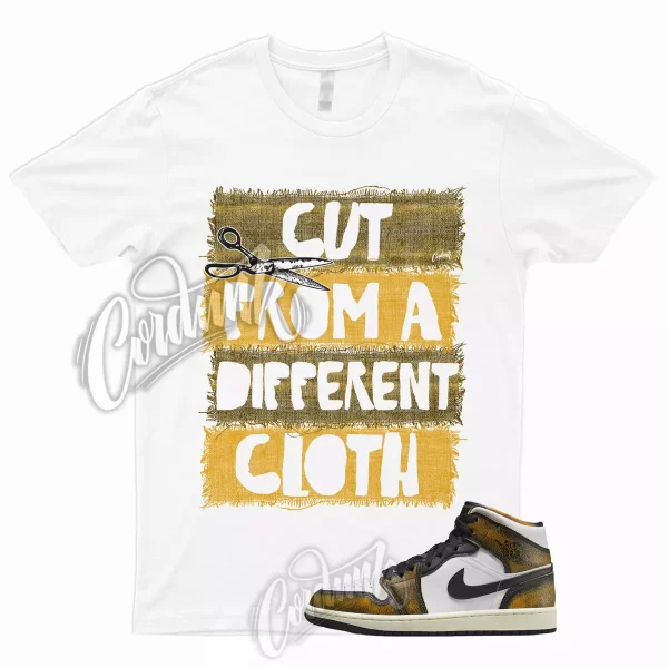 CUT T for 1 Mid Wear Away White Black Orange Shirt To Match AJ1 Taxi Pollen Jezsport.com