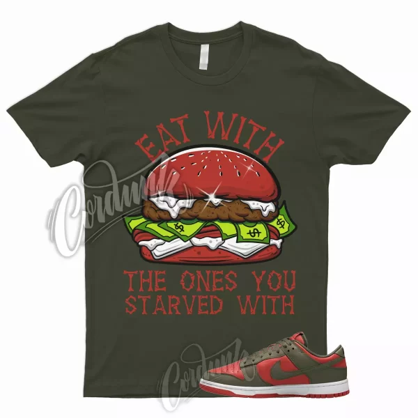 EAT T Shirt to Match Dunk Low Mystic Red Olive Cargo Khaki Rough Green Mid High Jezsport.com