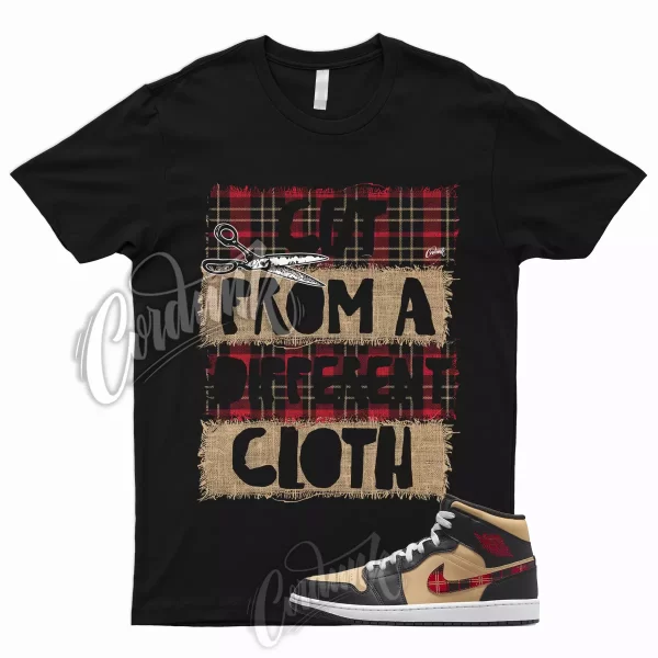 CUT T for 1 Mid Tartan Tan Black Red Plaid Shirt To Match Low High Jezsport.com