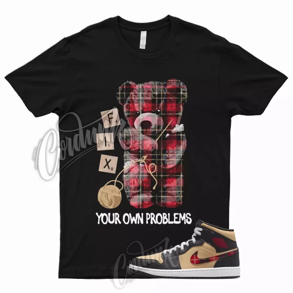 FIX T for 1 Mid Tartan Tan Black Red Plaid Shirt To Match Low High Jezsport.com